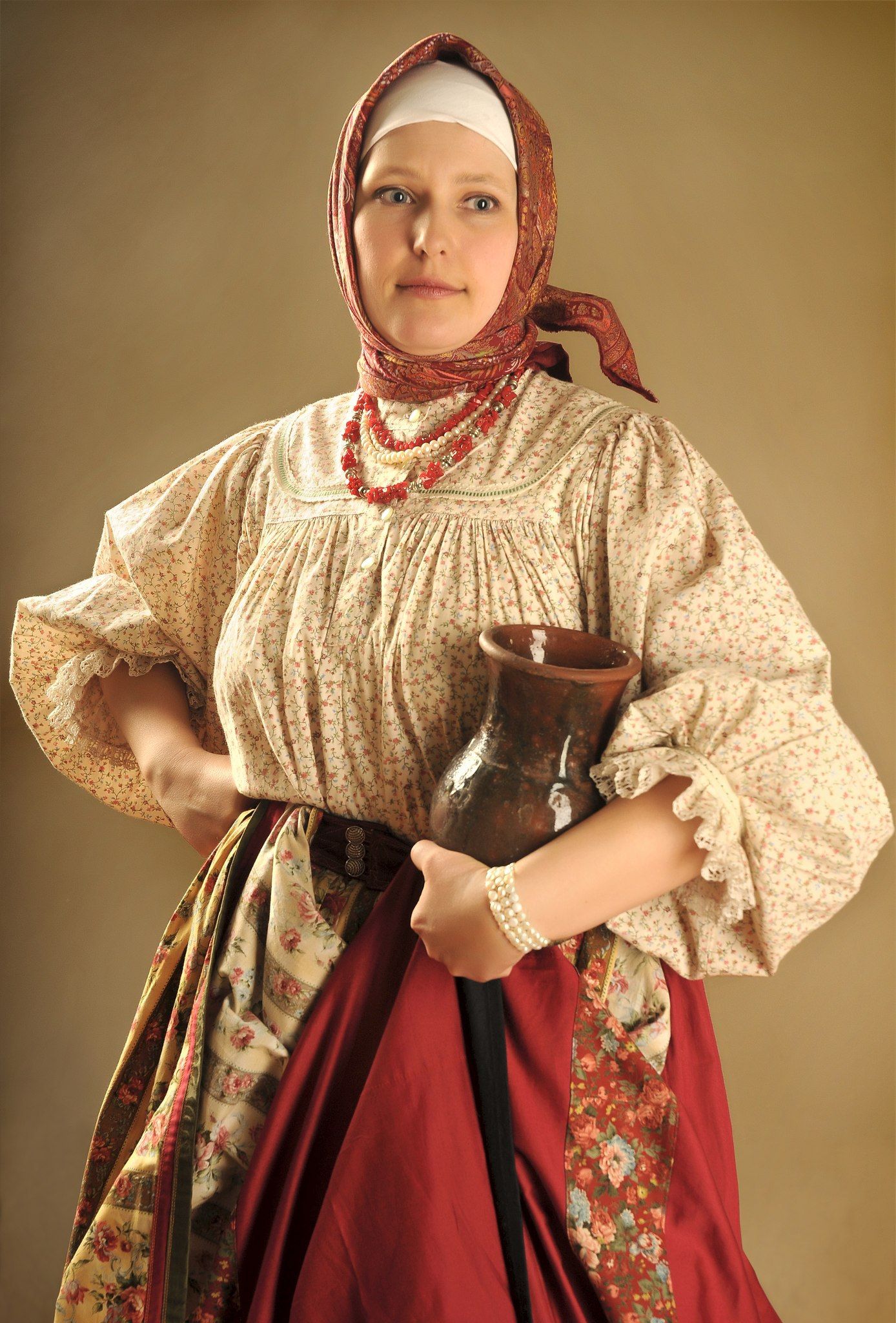 Girls in Slavic costumes in Acapulco